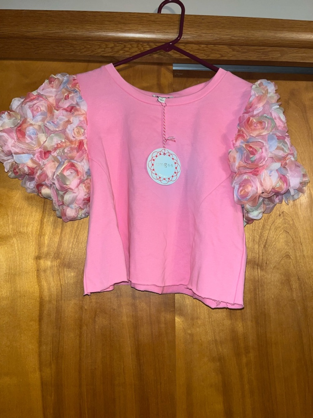Umgee Pink Floral Puff-Sleeve Top - Picture 5 of 5